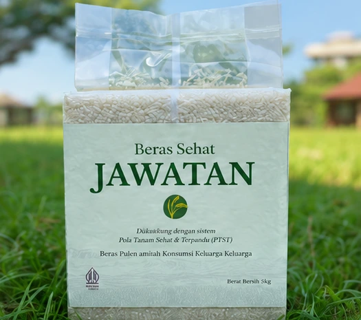 Beras Sehat Jawatan di area persawahan