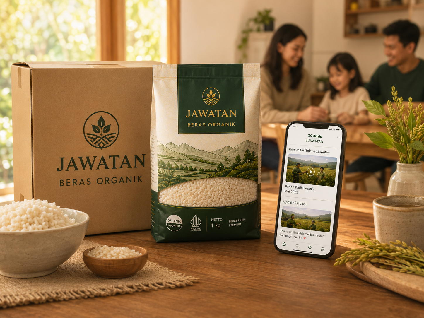 Beras Jawatan diterima di rumah